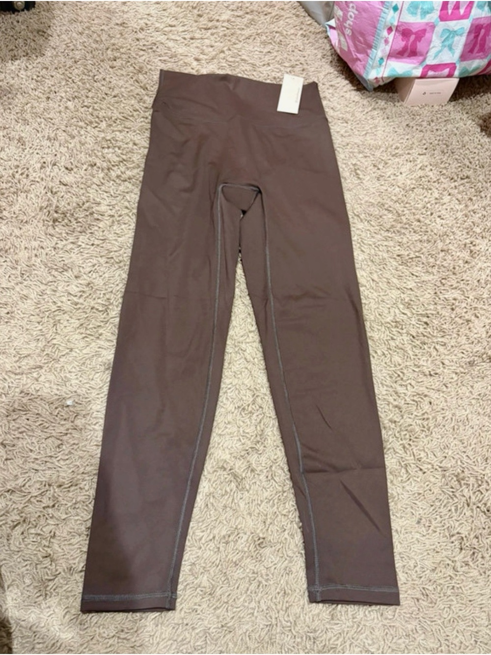 High-Waist Brown Women's Stretch Leggings